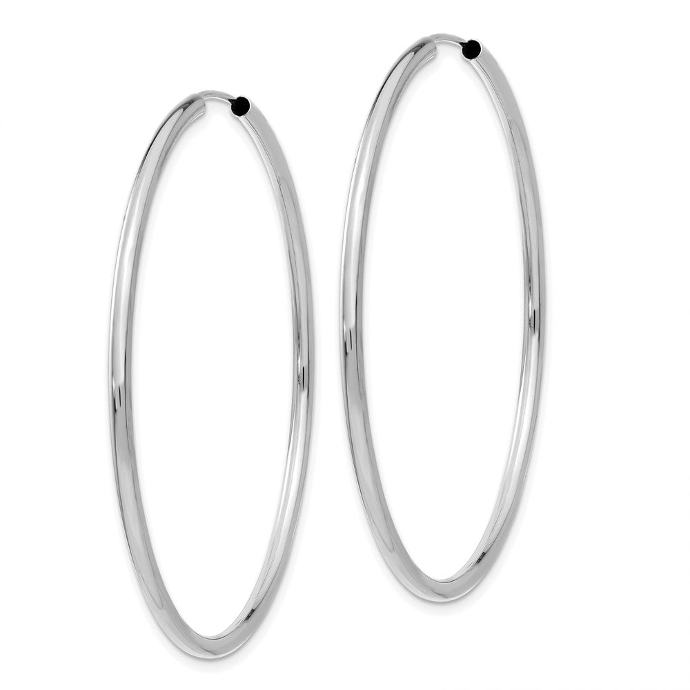 14k White Gold 50 mm Hoop Earrings (2.63 grams)