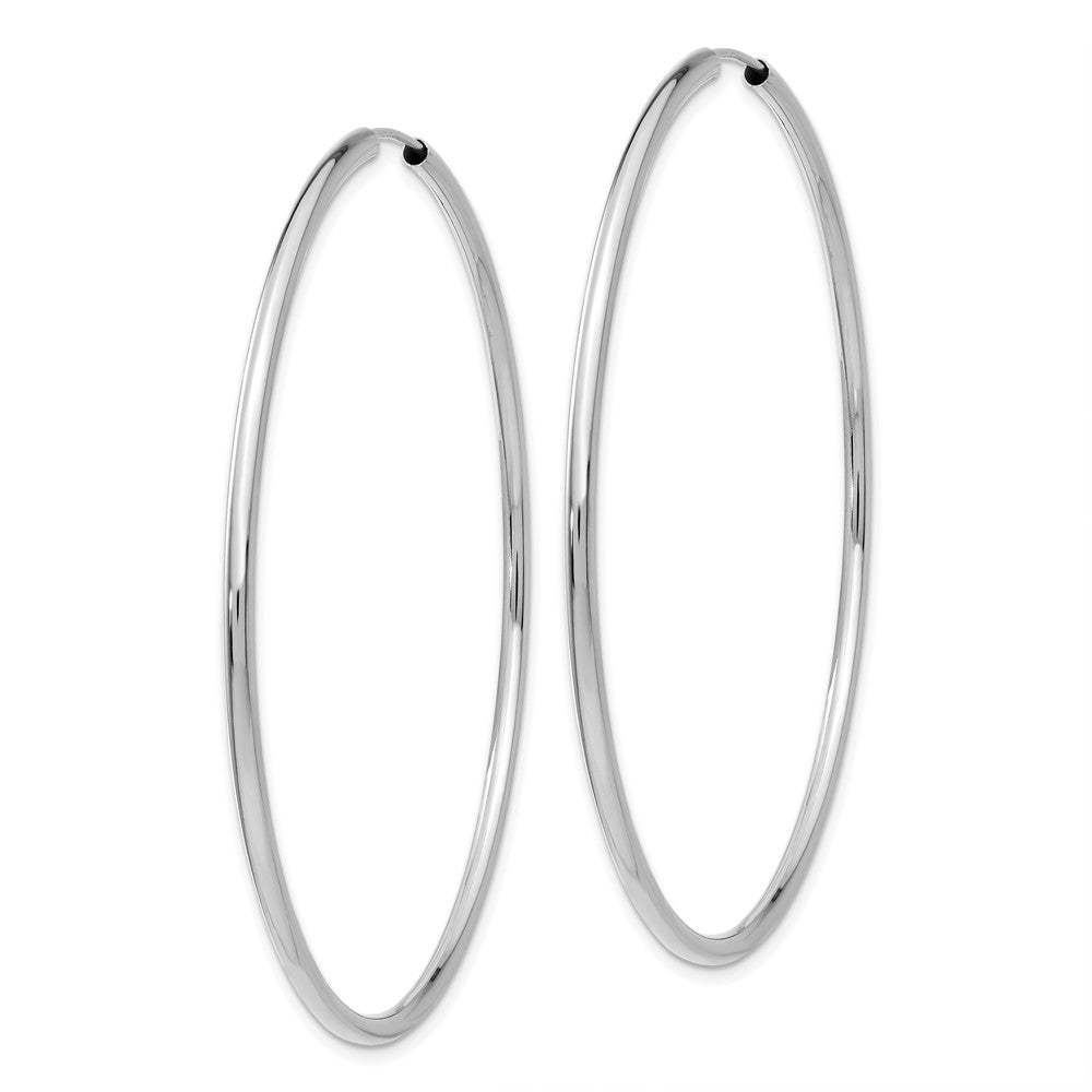 14k White Gold 60 mm Hoop Earrings (3.16 grams)