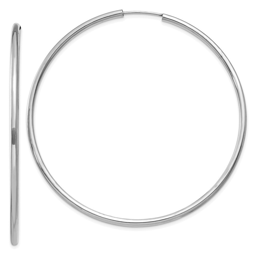 14k White Gold 60 mm Hoop Earrings (3.16 grams)