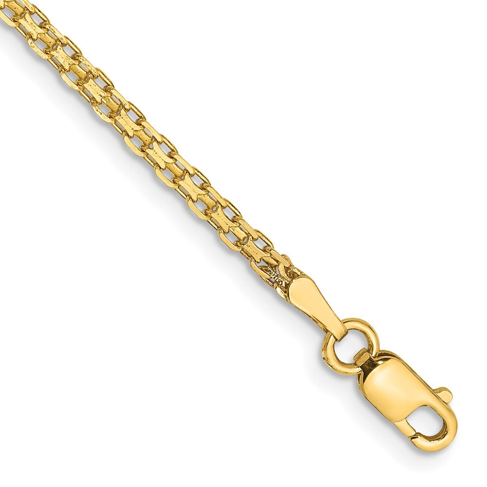 14k 1.8mm Lightweight Flat Bismark Chain Bracelet (1.57 grams)