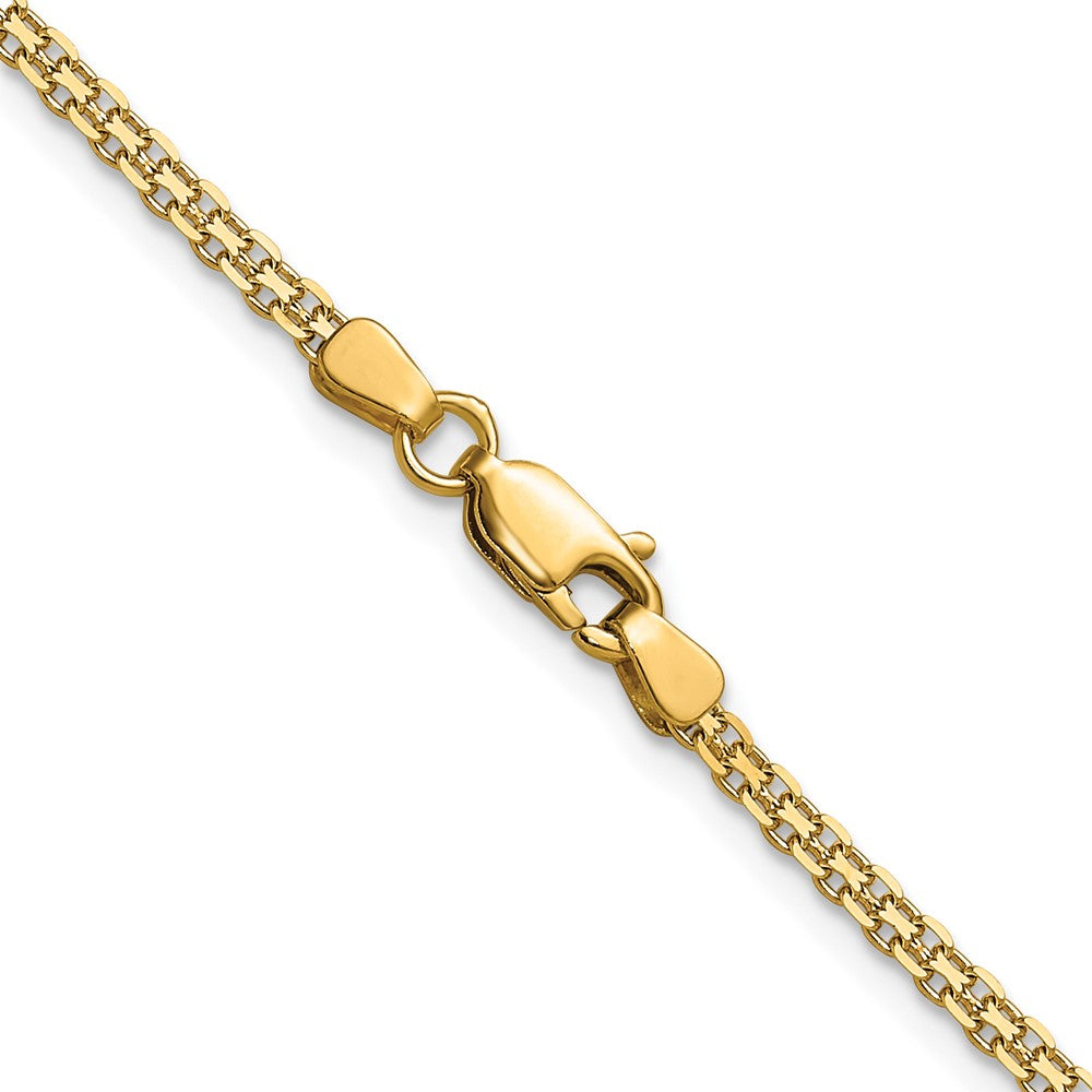 14k 2.2mm Lightweight Flat Bismark Chain (4.41 grams)