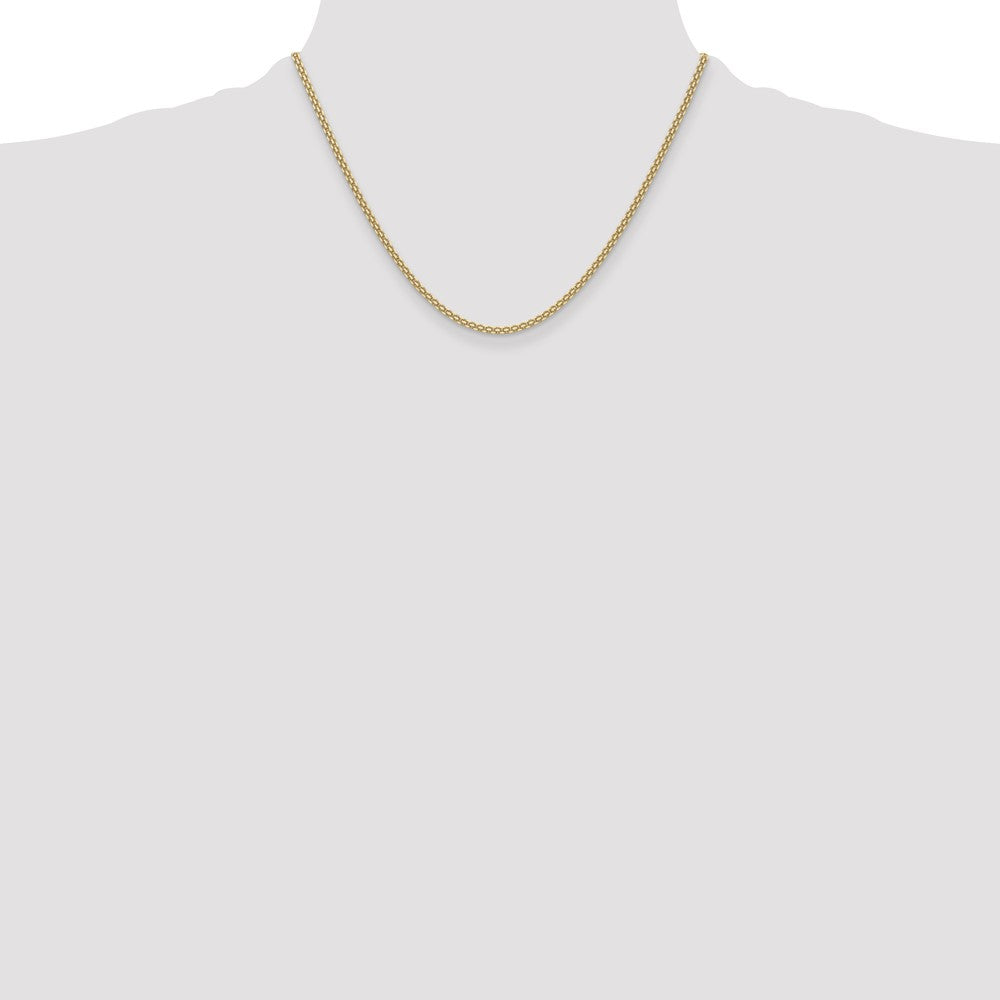 14k 2.2mm Lightweight Flat Bismark Chain (4.41 grams)