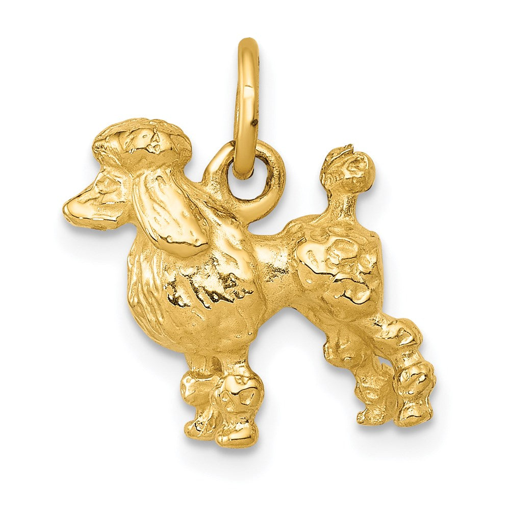 14k Yellow Gold 13 mm Solid 3-D Poodle Charm (3.02 grams)