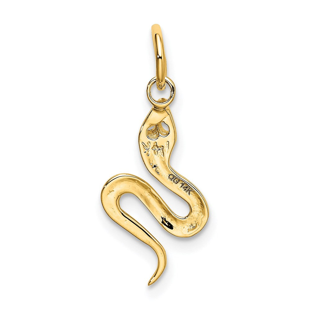 14k Yellow Gold 9 mm Solid Polished Snake Charm (0.66 grams)