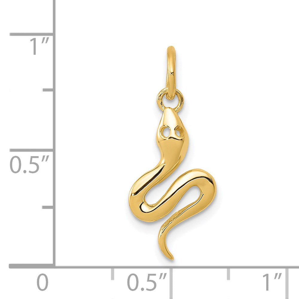 14k Yellow Gold 9 mm Solid Polished Snake Charm (0.66 grams)