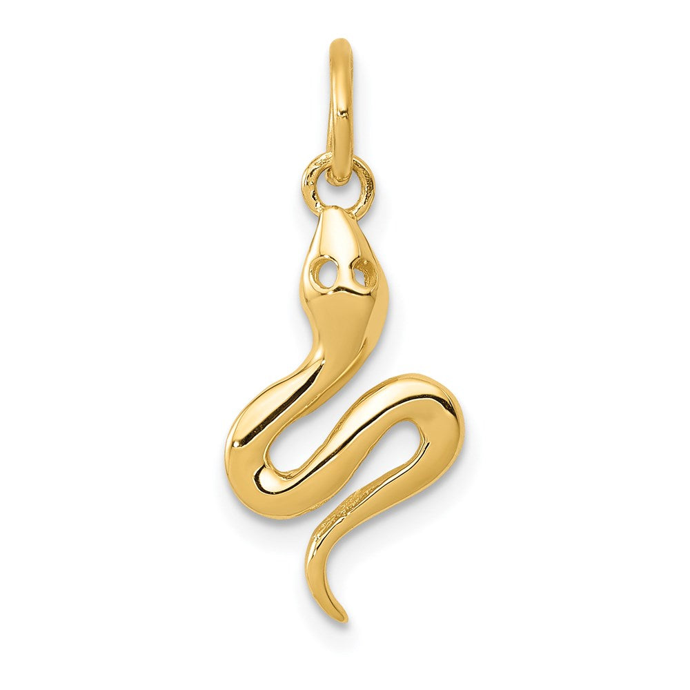 14k Yellow Gold 9 mm Solid Polished Snake Charm (0.66 grams)