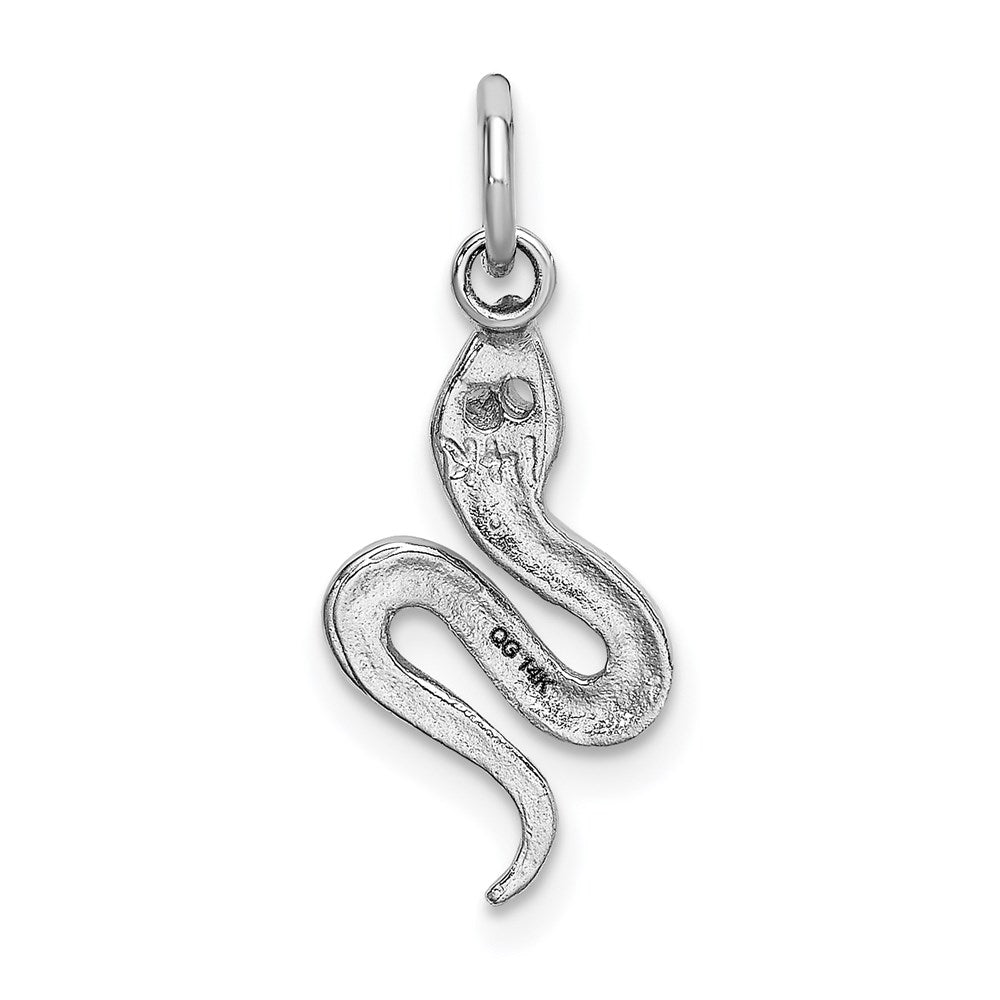 14k White Gold 9 mm Solid Polished Snake Charm (0.69 grams)