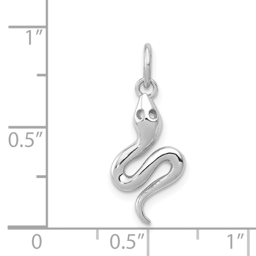 14k White Gold 9 mm Solid Polished Snake Charm (0.69 grams)