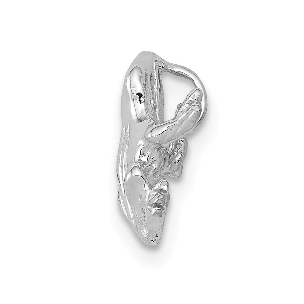 14k White Gold 9 mm Solid Polished 3-D Frog Charm (1.19 grams)