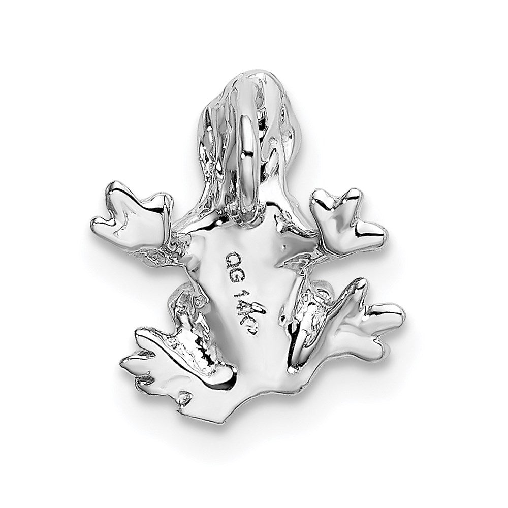 14k White Gold 9 mm Solid Polished 3-D Frog Charm (1.19 grams)