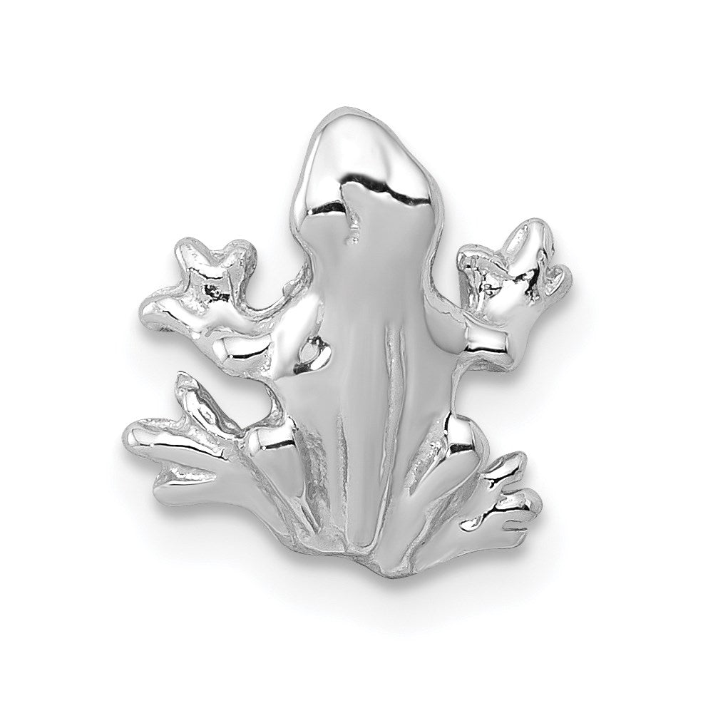 14k White Gold 9 mm Solid Polished 3-D Frog Charm (1.19 grams)