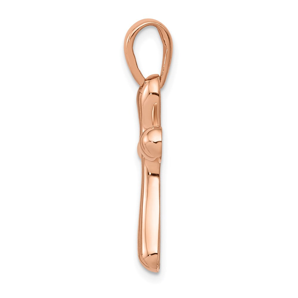 14k Rose Gold 15 mm Freeform Cross Pendant (1.58 grams)