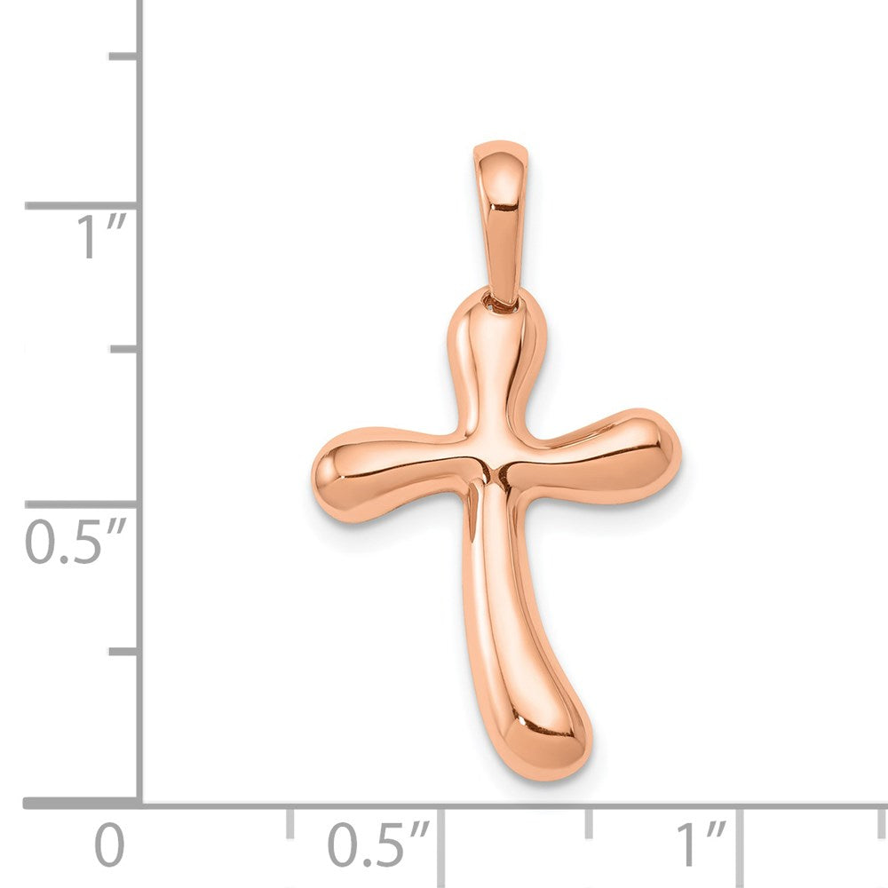 14k Rose Gold 15 mm Freeform Cross Pendant (1.58 grams)