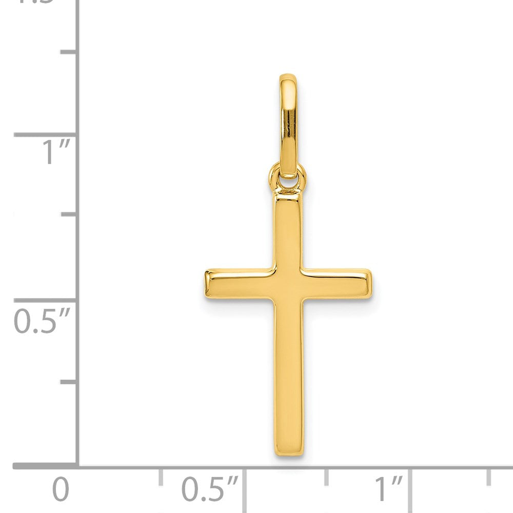 14k Yellow Gold 13 mm Hollow Cross Pendant (0.57 grams)