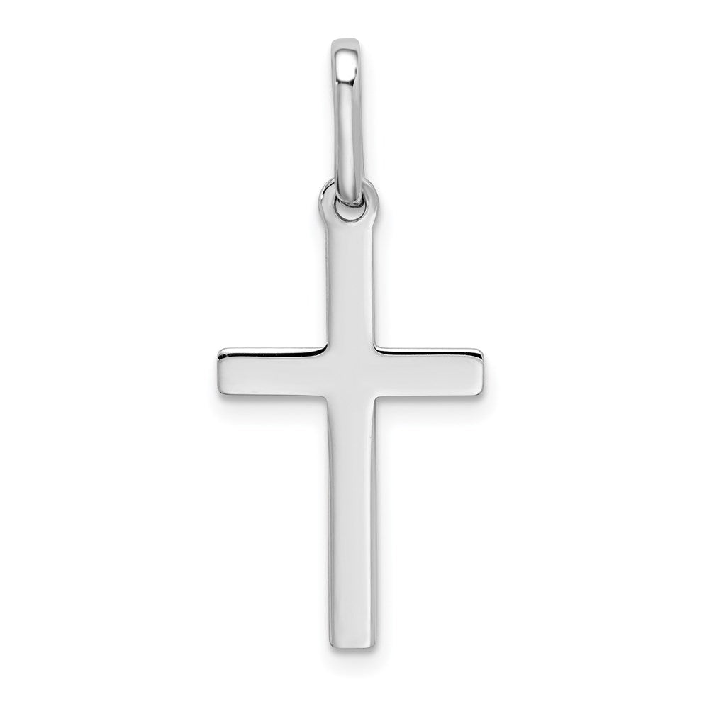 14k White Gold 13 mm Hollow Cross Pendant (0.57 grams)