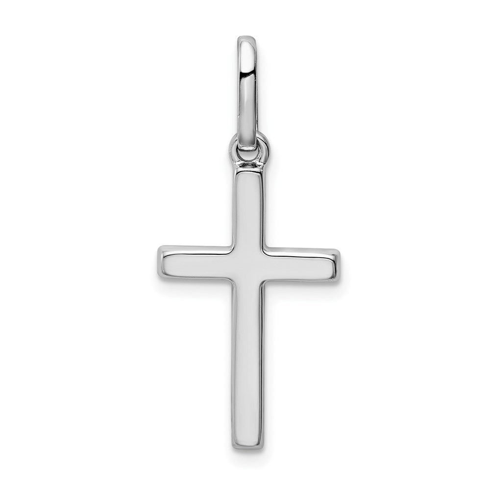 14k White Gold 13 mm Hollow Cross Pendant (0.57 grams)