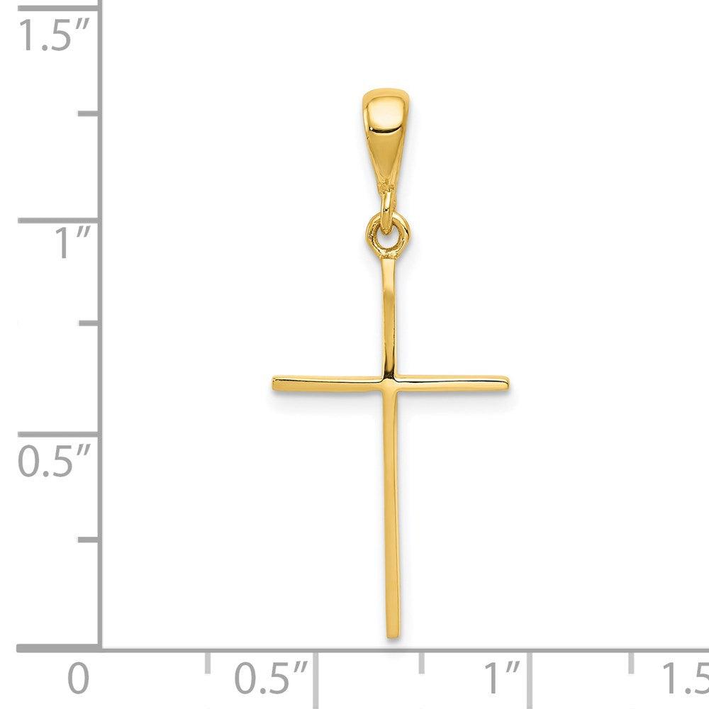 14k Yellow Gold 14 mm Polished Cross Pendant (1.04 grams)