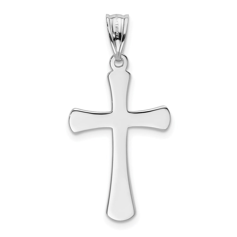 14k White Gold 16 mm Hollow Cross Pendant (1.06 grams)