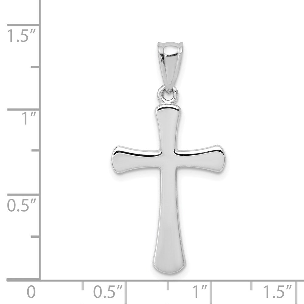 14k White Gold 16 mm Hollow Cross Pendant (1.06 grams)