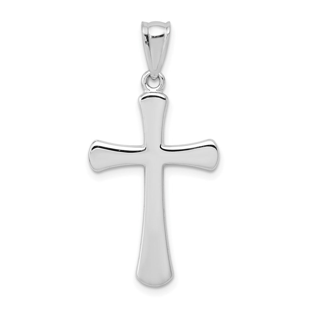 14k White Gold 16 mm Hollow Cross Pendant (1.06 grams)