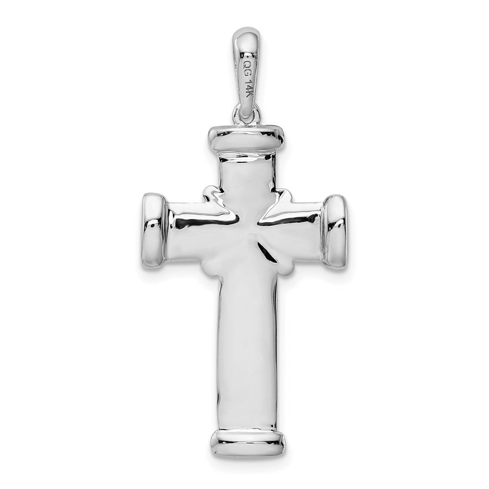 14k White Gold 18 mm Latin Cross Pendant (4.23 grams)