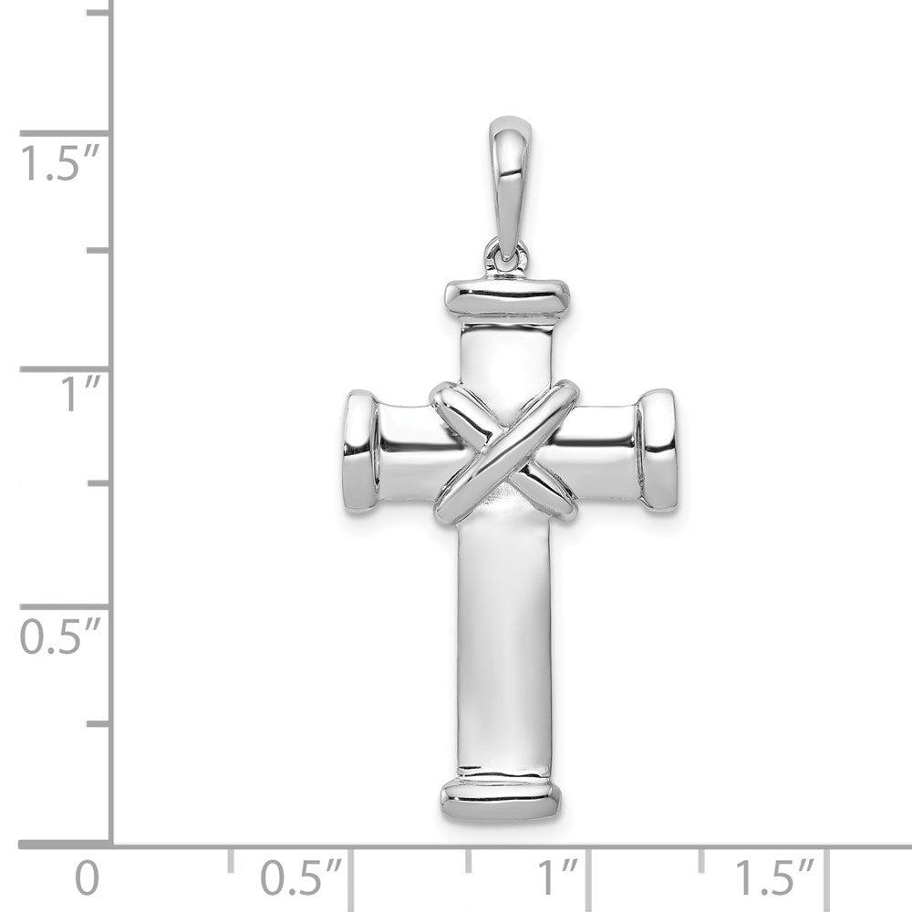 14k White Gold 18 mm Latin Cross Pendant (4.23 grams)