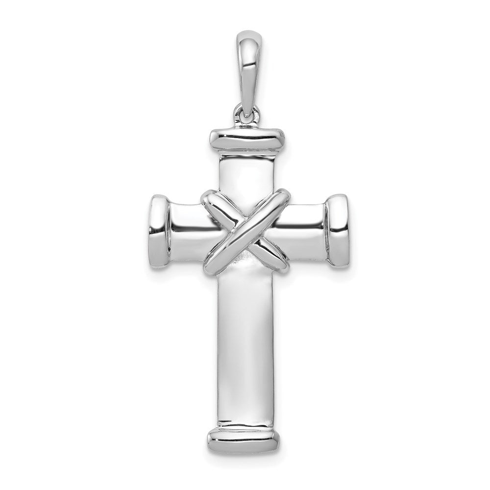 14k White Gold 18 mm Latin Cross Pendant (4.23 grams)