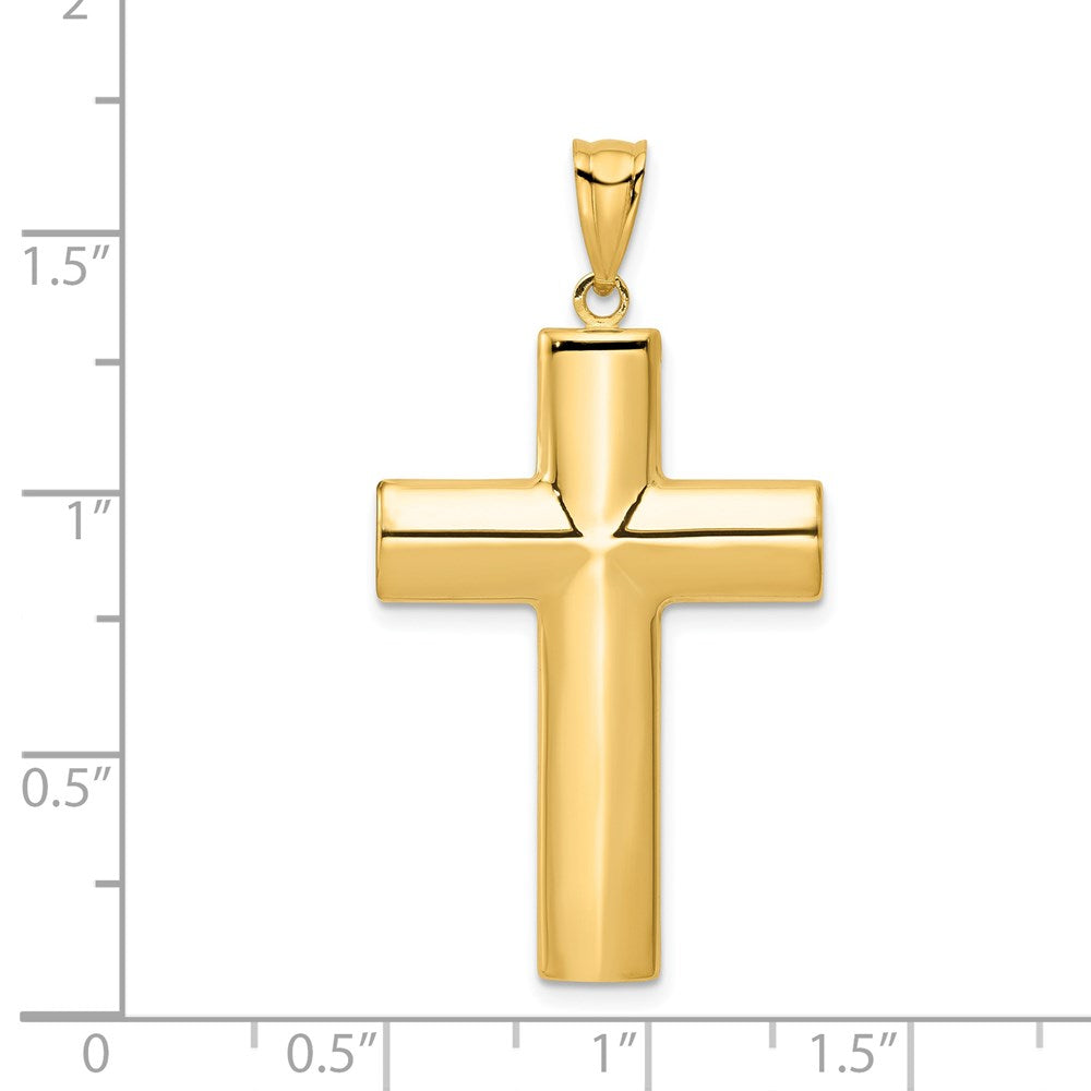 14k Yellow Gold 21 mm Hollow Cross Pendant (1.91 grams)