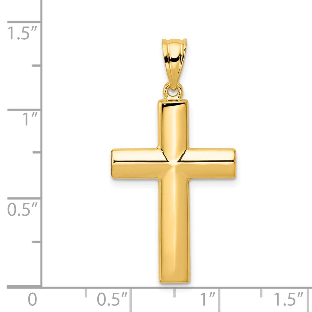14k Yellow Gold 17.5 mm Hollow Cross Pendant (1.26 grams)