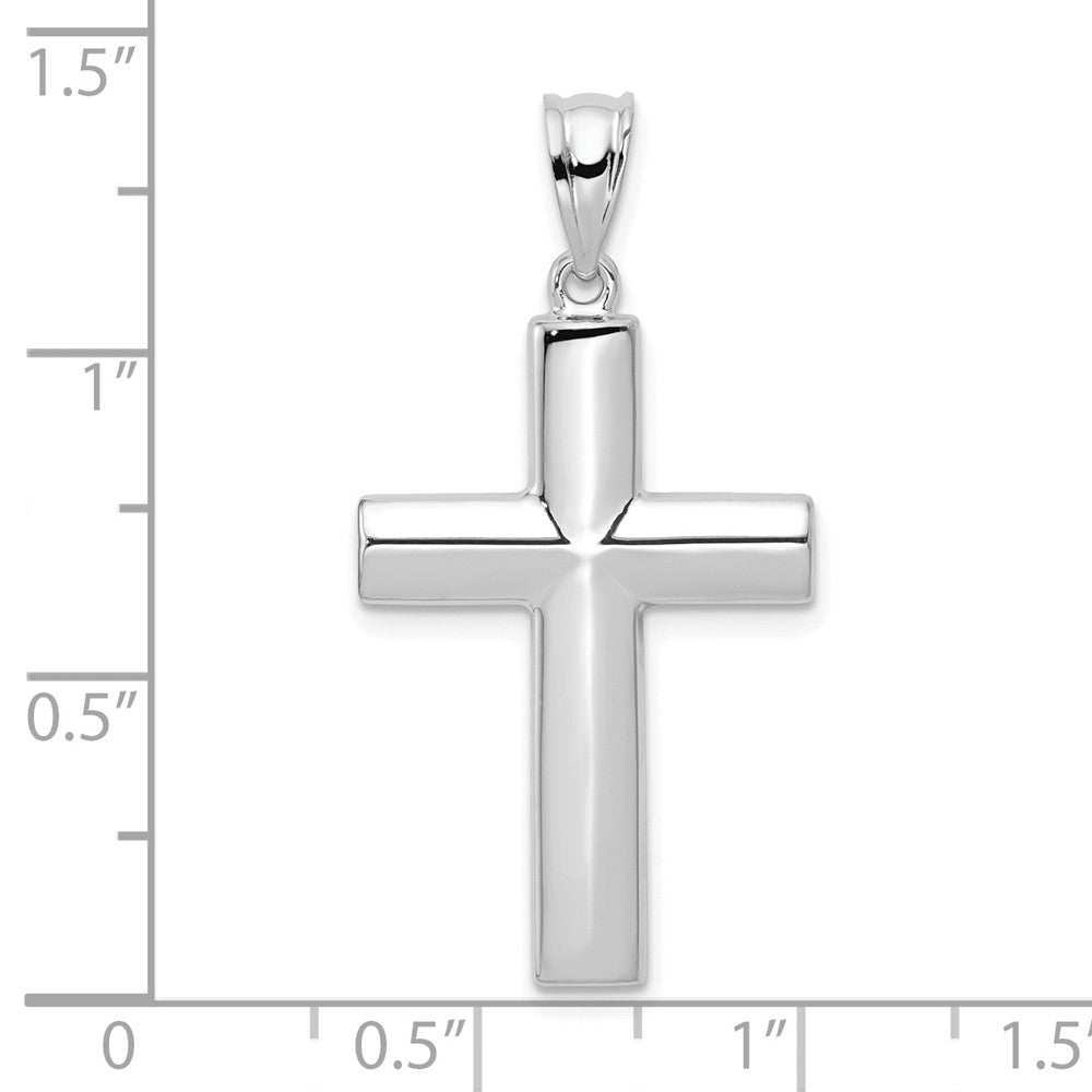 14k White Gold 17.5 mm Hollow Cross Pendant (1.32 grams)