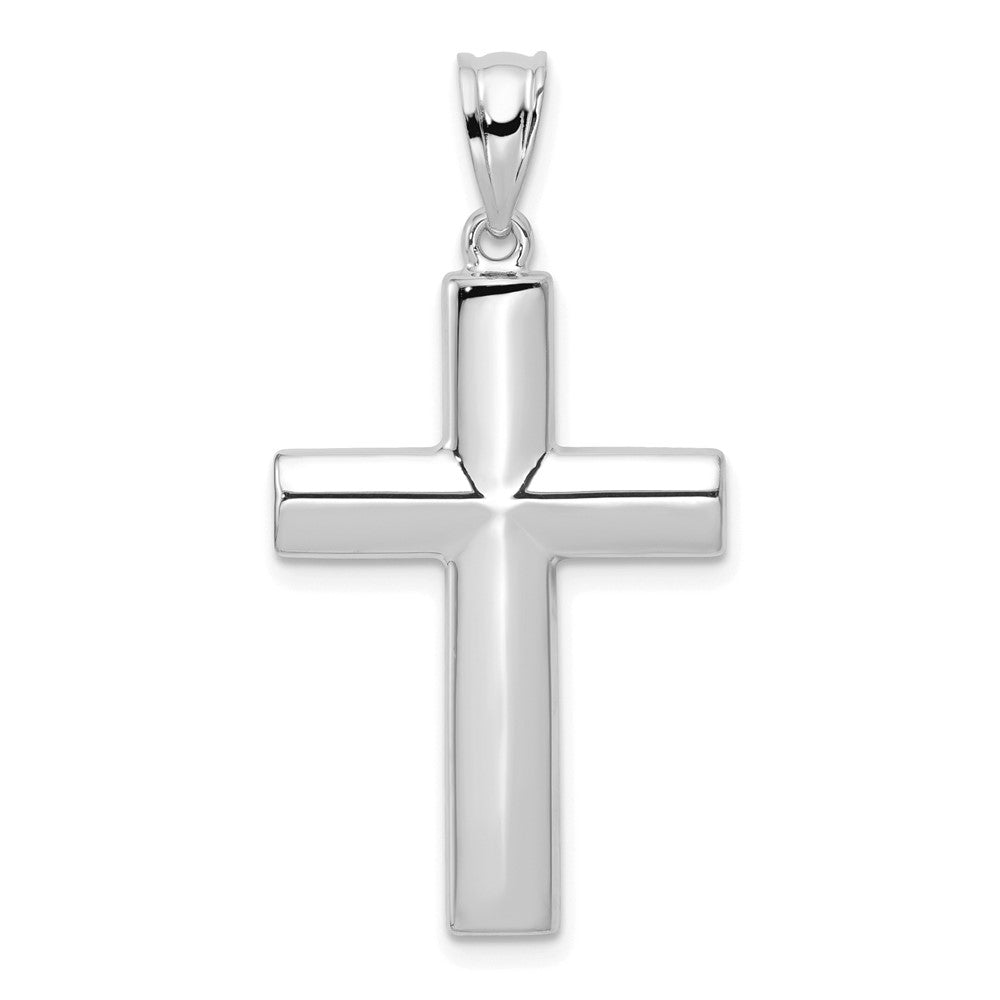 14k White Gold 17.5 mm Hollow Cross Pendant (1.32 grams)