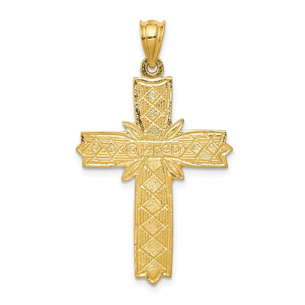 14k Yellow Gold 22 mm Enameled Latin Cross Pendant (3.19 grams)