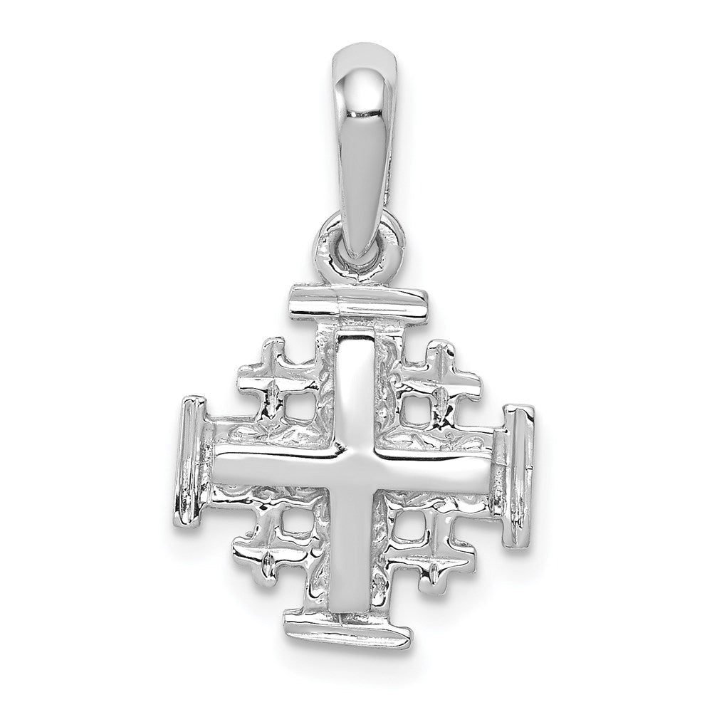 14k White Gold 13 mm Jerusalem Cross Charm (1.39 grams)