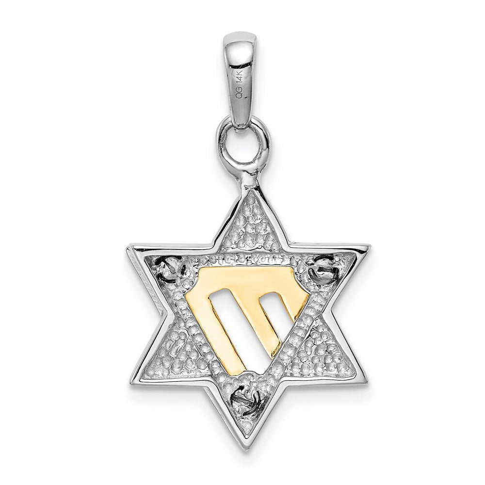 14k Two-tone 18 mm Star of David Pendant (4.02 grams)