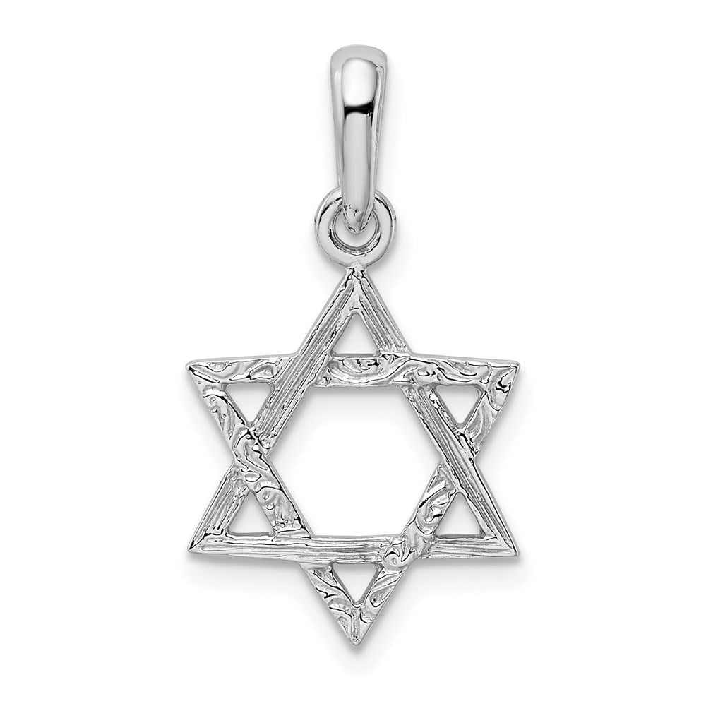 14k White Gold 15 mm Star Of David Pendant (1.27 grams)