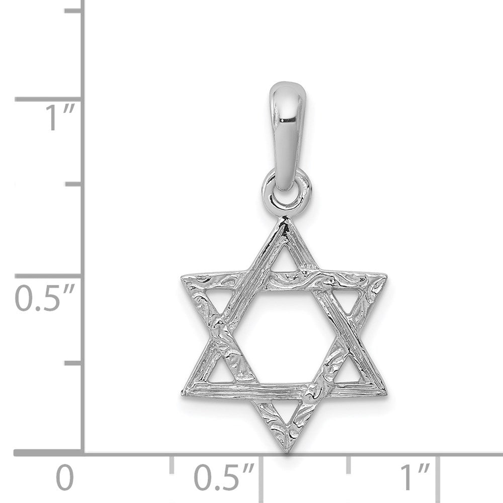 14k White Gold 15 mm Star Of David Pendant (1.27 grams)