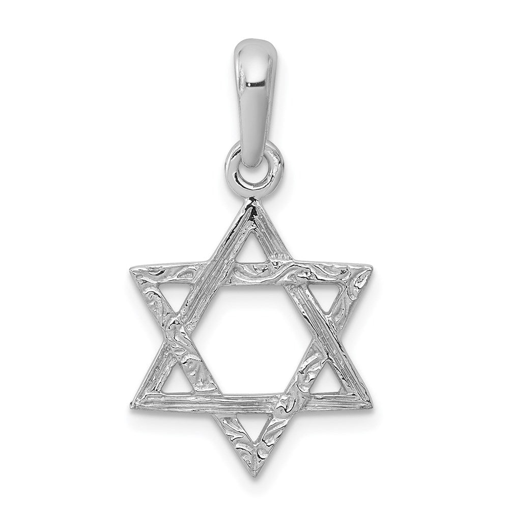 14k White Gold 15 mm Star Of David Pendant (1.27 grams)