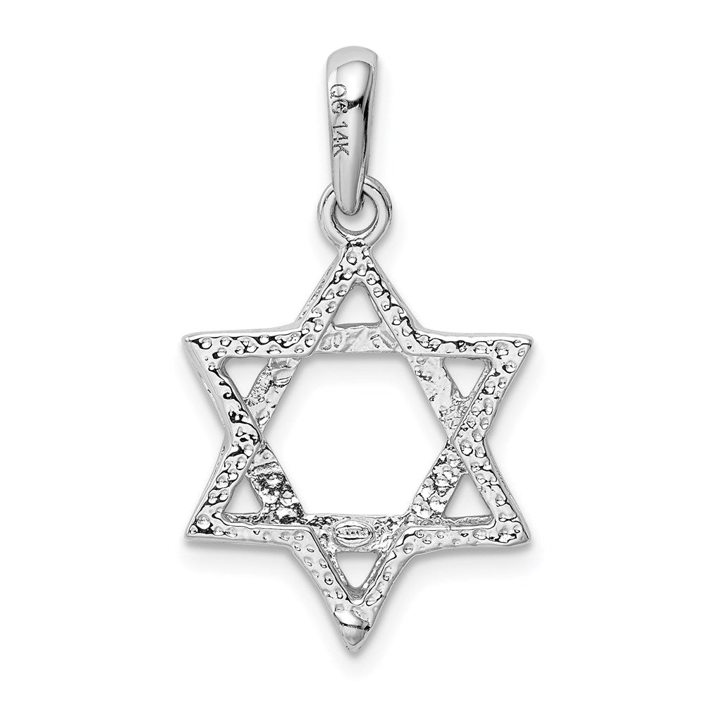 14k White Gold 15 mm Star Of David Pendant (1.92 grams)