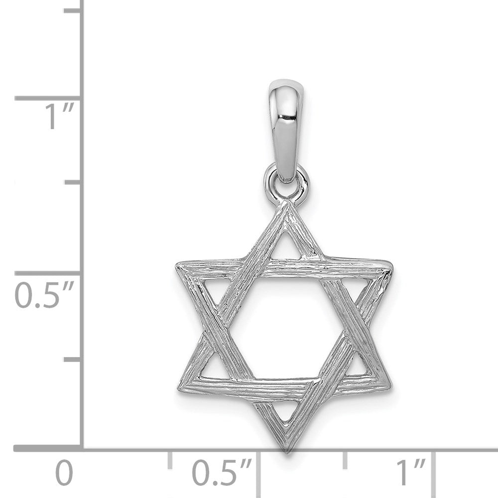 14k White Gold 15 mm Star Of David Pendant (1.92 grams)