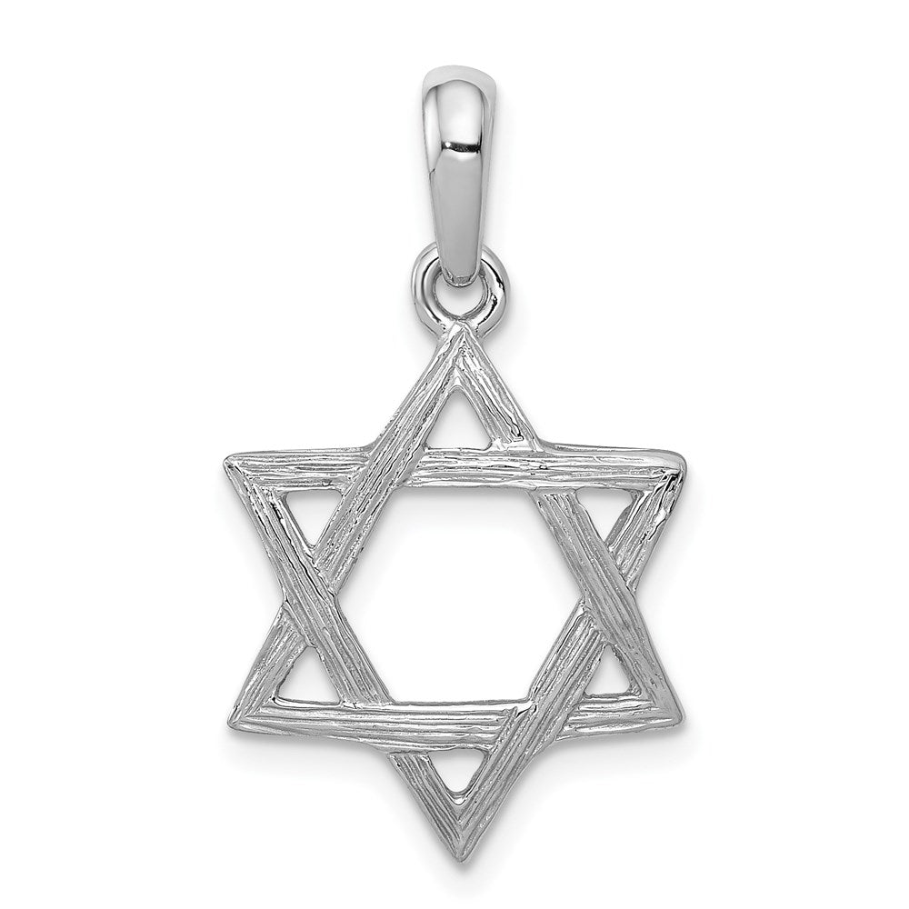 14k White Gold 15 mm Star Of David Pendant (1.92 grams)