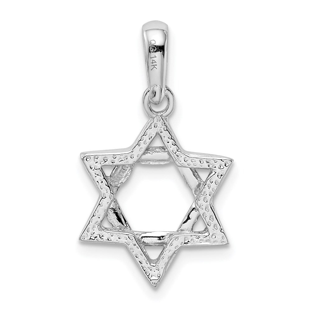 14k White Gold 14 mm Star Of David Pendant (1.73 grams)