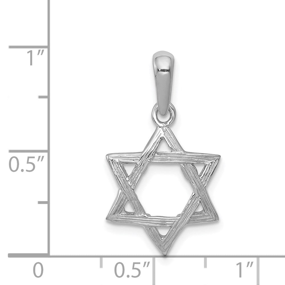 14k White Gold 14 mm Star Of David Pendant (1.73 grams)