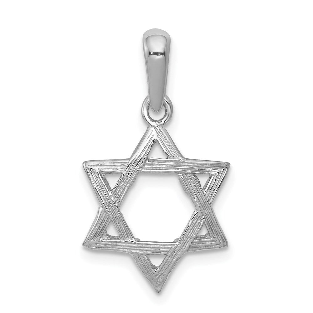 14k White Gold 14 mm Star Of David Pendant (1.73 grams)