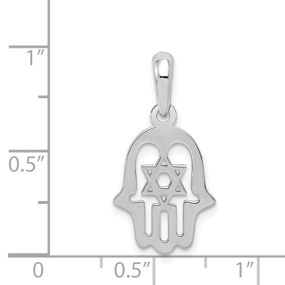 14k White Gold 13 mm Star of David Chamseh Pendant (1.24 grams)