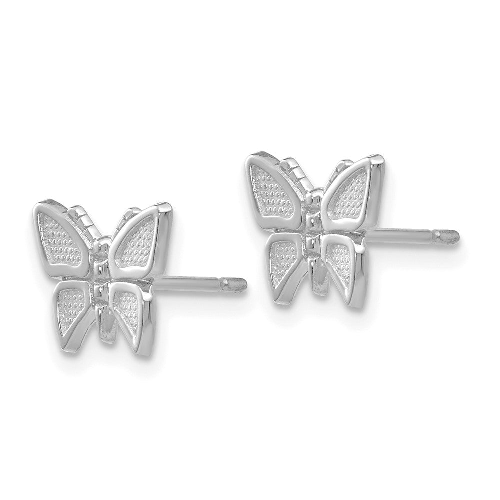 14k White Gold 9 mm Butterfly Earrings (0.92 grams)