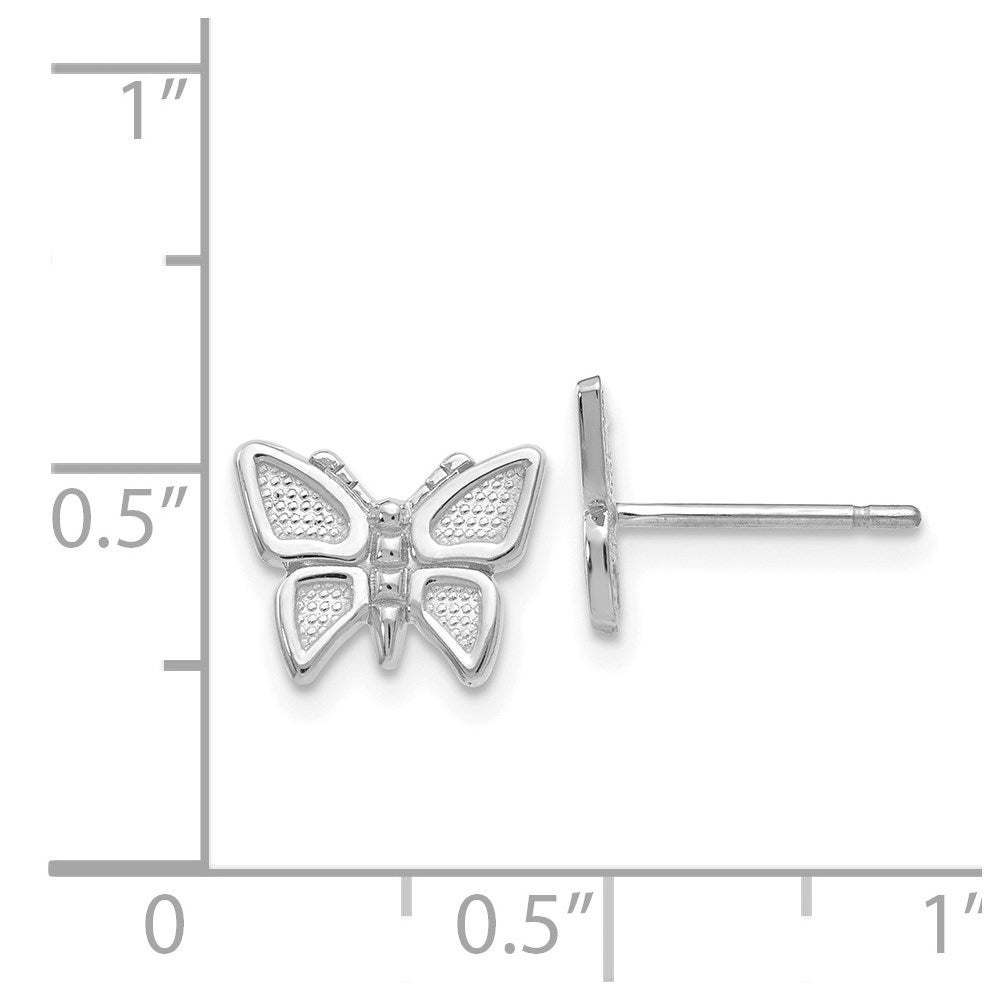 14k White Gold 9 mm Butterfly Earrings (0.92 grams)