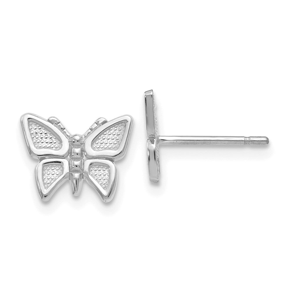 14k White Gold 9 mm Butterfly Earrings (0.92 grams)