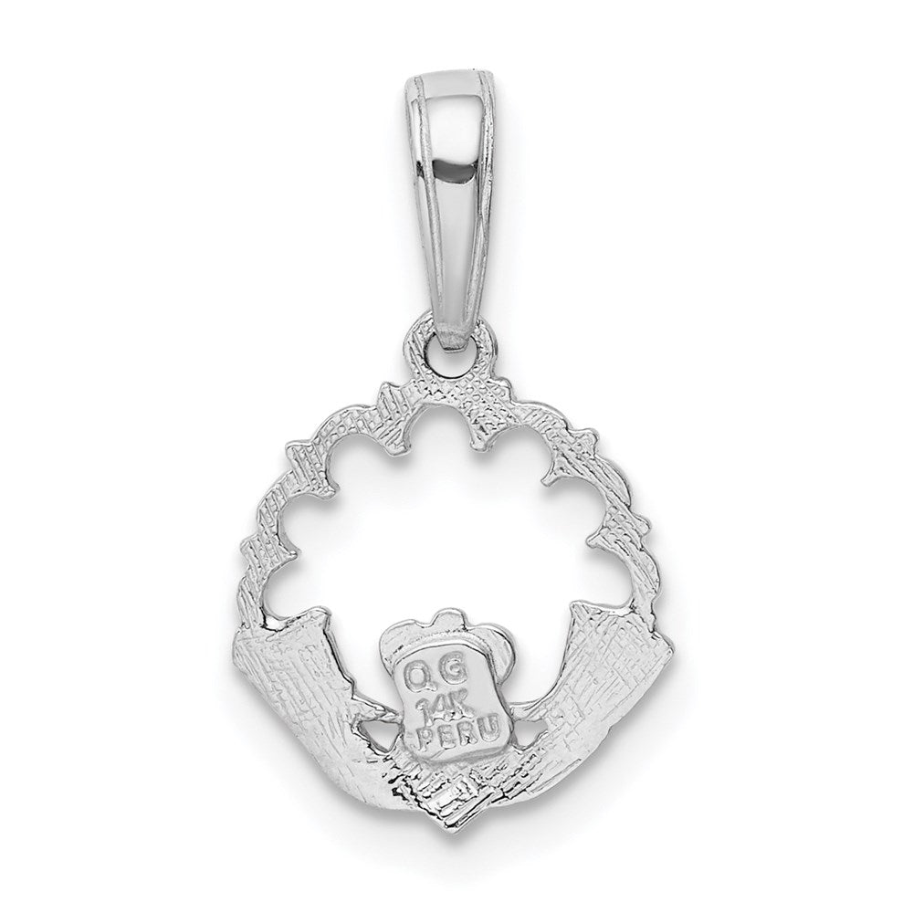 14k Yellow Gold 12 mm Polished Claddagh Pendant (0.58 grams)
