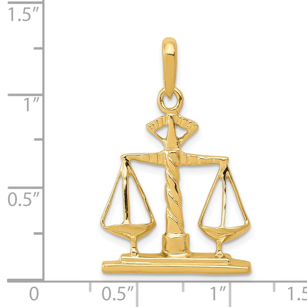 14k Yellow Gold 19 mm Scales of Justice Pendant (2.55 grams)