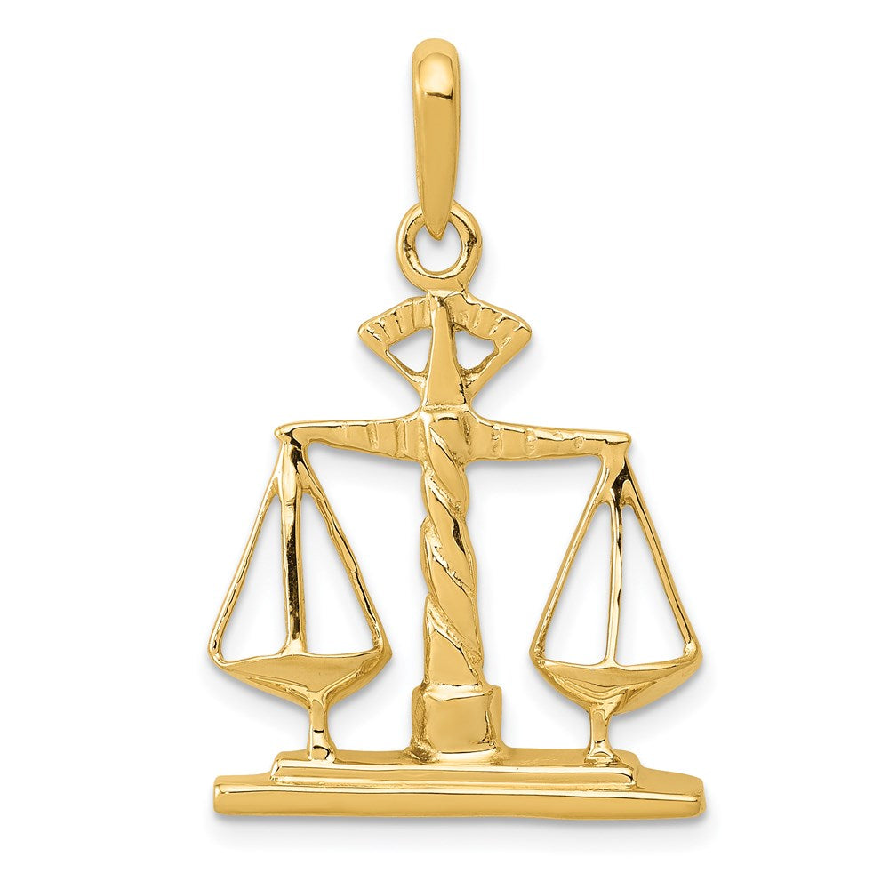 14k Yellow Gold 19 mm Scales of Justice Pendant (2.55 grams)